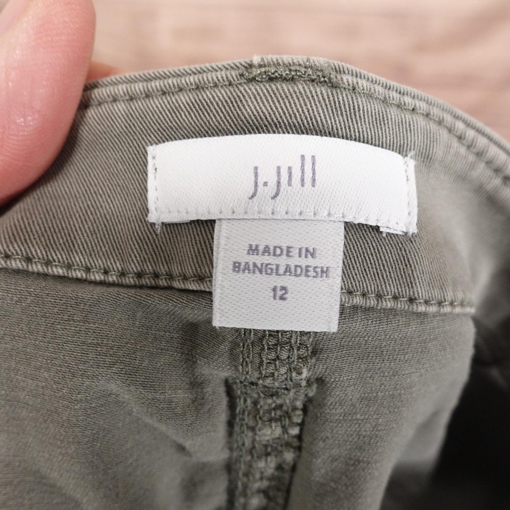 J Jill Chino Shorts Womens Size 12 Green Twill 33 Waist 6.5 Inseam Stretch - Picture 5 of 7